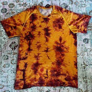 Lululemon Men's Orange Tie Dye Metal Vent Tech Shor